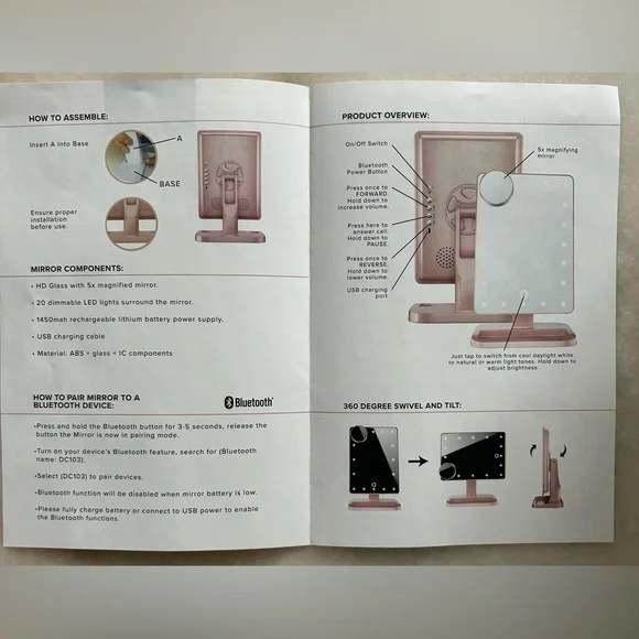 Touch XL Dimmable LED Vanity Mirror w/Bluetooth Speakers-Silver-4 Available💋🪩 - Picture 9 of 10
